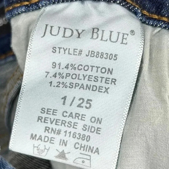 Judy Blue Boyfriend Fit Size 1|25 Distressed Jeans Denim Casual Festival Rodeo C - Picture 14 of 15